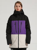 Gsou Snow Women's Purple Ski Jacket Windproof Snowboard Jacket
