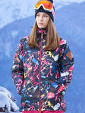 Gsou Snow Damen-Snowboardjacke, thermisch, warm, wasserdicht, winddicht, bunt