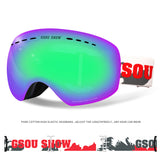 Gsou Snow Adult Purple Ski Goggles Outdoor Equipment Snow Protective Ski Goggles