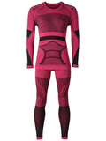 Gsou Snow Women's Winter Red Ski Thermal Underwear Set Wicking Quick-Drying