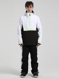 Gsou Snow Men's Reflective Letter Block Snowboard Jacket And Pants Set