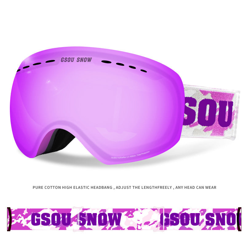 Gsou Snow Erwachsene Lila Skibrille über Brille Ski Snowboardbrille