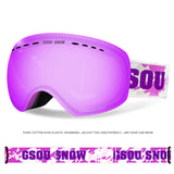 Gsou Snow Adult Purple Ski Goggles Over Glasses Ski Snowboard Goggles