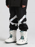 Gsou Snow Men's Loose Colorblock Reflective Ski Pants