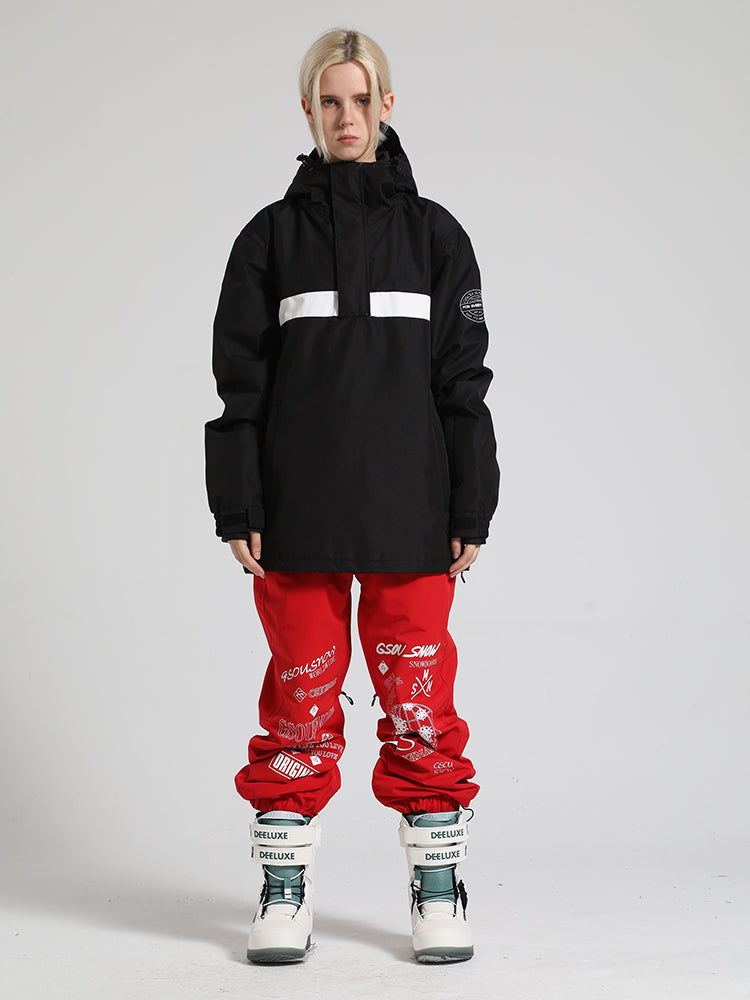 Gsou Snow Women's Black Pullover Ski Suit