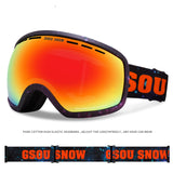 Gsou Snow Lunettes d'extérieur pour adultes Lunettes de ski de snowboard Lunettes de soleil Lunettes de protection Uv réglables