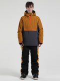 Gsou Snow Herren-Snowboard-Jacken- und Hosen-Set mit reflektierendem Buchstabenblock