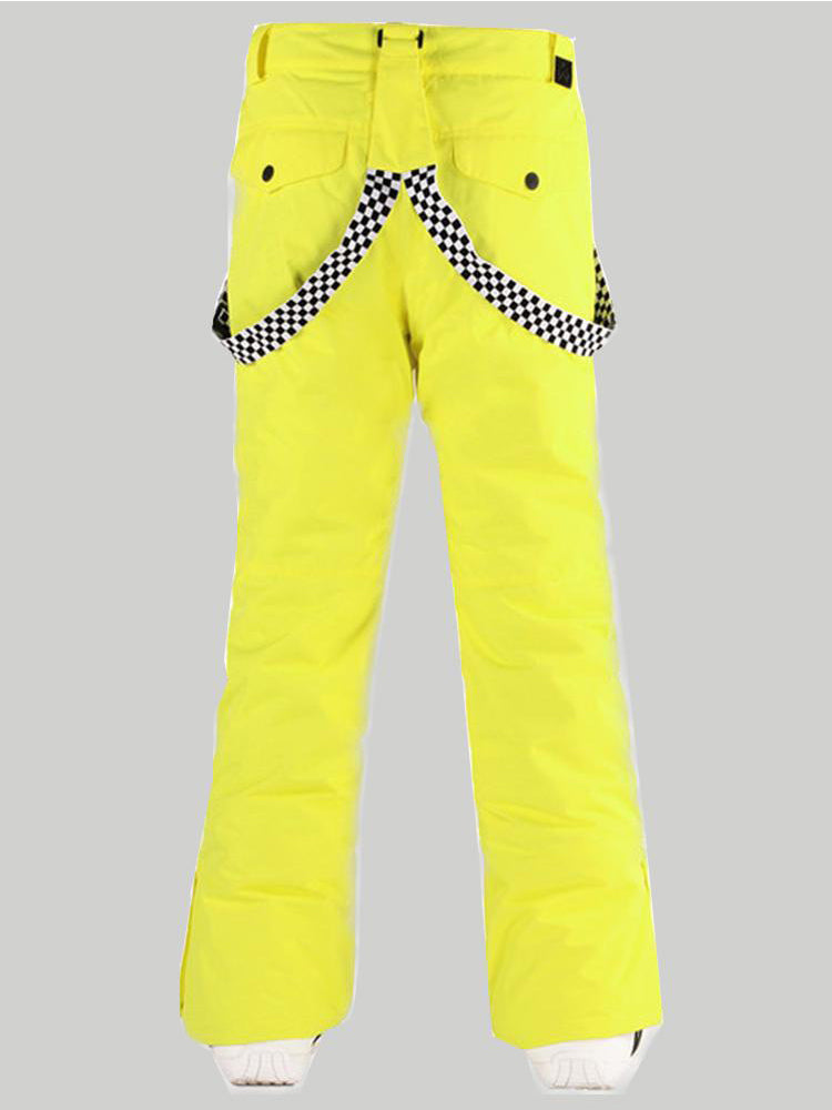 SMN Men's Yellow Highland Bib Waterproof Ski Snowboard Pants