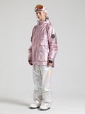 Gsou Snow Women's Pink Dazzling Ski Suit