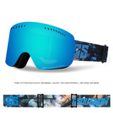 Gsou Snow Adult Blue Ski Goggles Anti-Fog Protective Goggles Snow Goggles