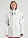 SMN Women's Winter New Unisex White Ski Suit Single And Double Board Waterproof Wear-Resistant Warm Ski Suit