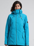 Gsou Snow Veste thermique chaude imperméable coupe-vent pour femme Bleu Ski Snowboard