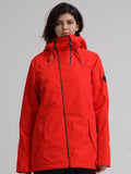 Gsou Snow Vestes thermiques chaudes imperméables coupe-vent pour femme Rouge Ski Snowboard
