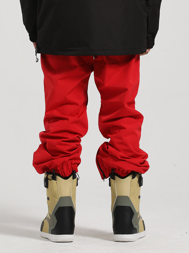 Gsou Snow Women's Red Print Ski Pants