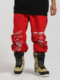 Gsou Snow Pantalon de ski imprimé rouge femme