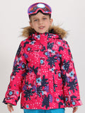 Gsou Snow Kid's Red Floral Snowboard Jacket
