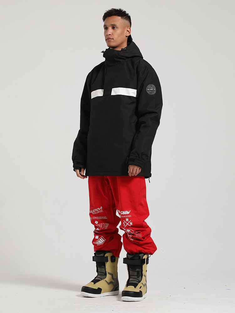Gsou Snow Men's Red Pullover Ski Suit