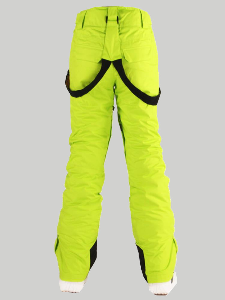 Gsou Snow Women's Thermal Warm High Waterproof Windproof Green Snowboard & Ski Pants
