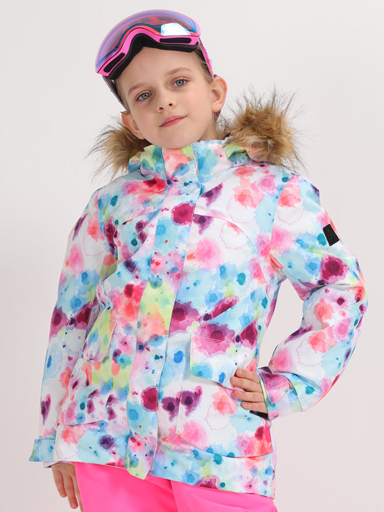 Gou Snow Kid's Colorful Spots Winter Snowboard Jacket