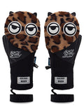 Gsou Snow Snowboard-Handschuhe für Erwachsene, Unisex, niedliche große Augen, Plüsch, Winter-Fäustlinge 