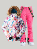 Gsou Snow Ensemble veste et pantalon de ski camouflage pour femme