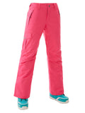 Gsou Snow Pantalon de ski thermique chaud hautement imperméable coupe-vent rose pour femme
