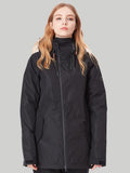 Gsou Snow Women's Thermal Warm Waterproof Windproof Black Ski Jackets