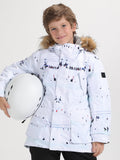 Weiße Ski-Snowboardjacke für Kinder von Gsou Snow