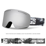Gsou Snow Adult Silver Ski Goggles Anti-Fog Protective Goggles