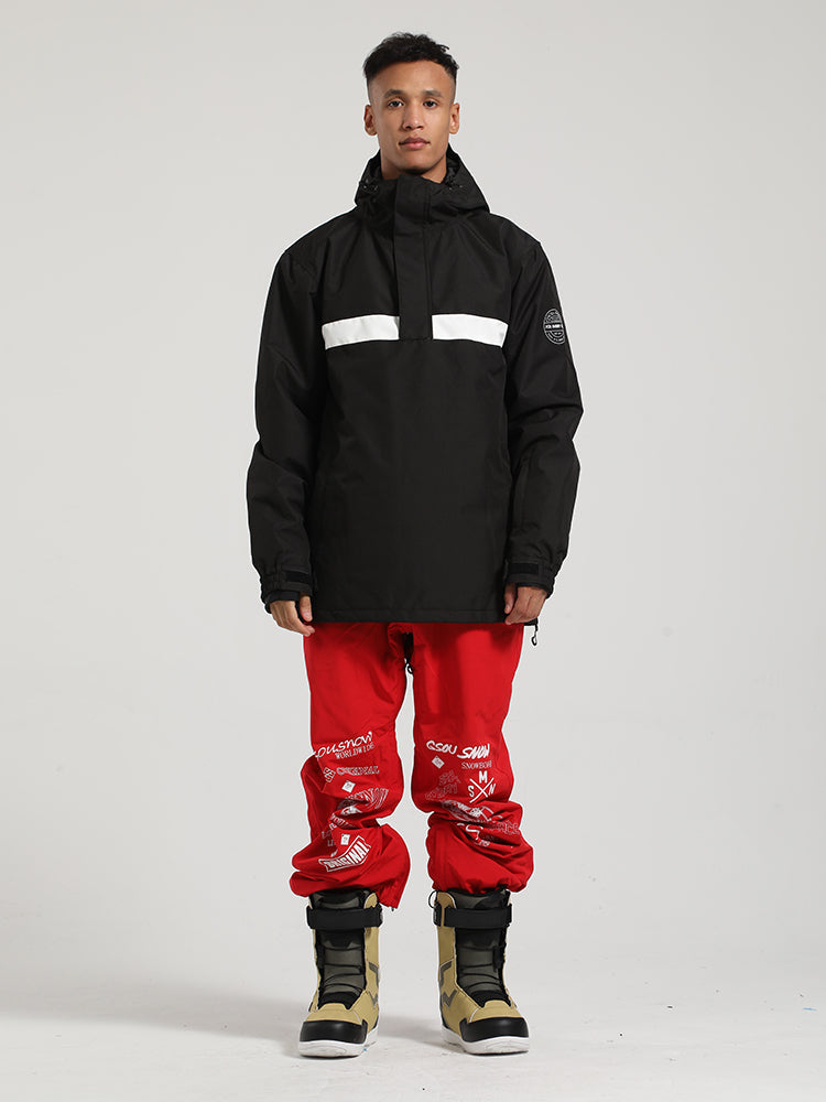 Gsou Snow Men's Red Pullover Ski Suit