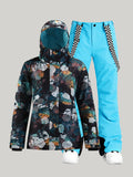 SMN Damen-Schneeanzug im neuen Stil, wind- und wasserdicht, gesteppt, verdickt, warm, Skihosenanzug 