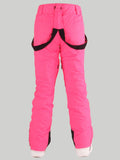 Gsou Snow Pantalon de ski de snowboard rose chaud et imperméable pour femme