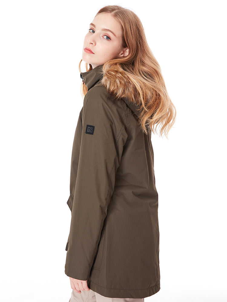 Women ArmyGreen Ski Jacket 15K Windproof and Waterproof£¬100% Polyester£¬Outdoor clothing