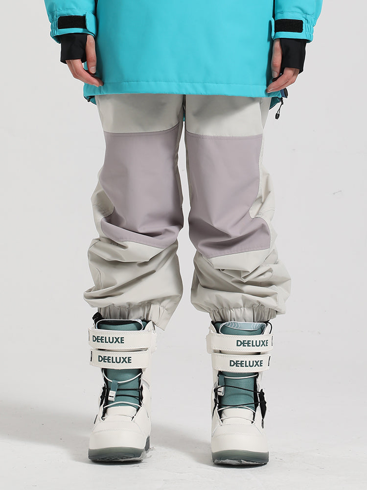 Gsou Snow Women's Corduroy Loose Color Block Ski Pants
