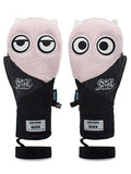 Gsou Snow Snowboard-Handschuhe für Erwachsene, Unisex, niedliche große Augen, Plüsch, Winter-Fäustlinge 