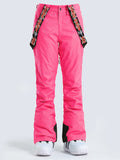 Gsou Snow Damen-Thermo-warme, hohe, wasserdichte und winddichte Snowboard-Skihose in Rosa