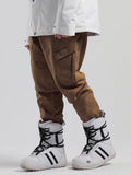 SMN Herren-Snowboardhose, Kaffeefarben, wasserdicht, warm, locker, dünn, atmungsaktiv und verschleißfest, Hip-Hop-Doppelboard-Snowboardhose