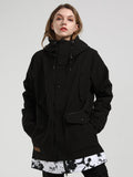 Gsou Snow Women's Winter New Ladies Black Ski Suit Single And Double Board Waterproof Wear-Resistant Warm Ski Suit