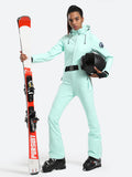 Gsou Snow Damen-Klassiker, einteiliger Skianzug mit Kapuze 