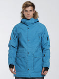Gsou Snow Men's Blue Waterproof & Windproof Snowboard & Ski Jacket