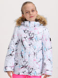 Gsou Snow Kid's Colorful Vibrant Lines Winter Snowboard Jacket