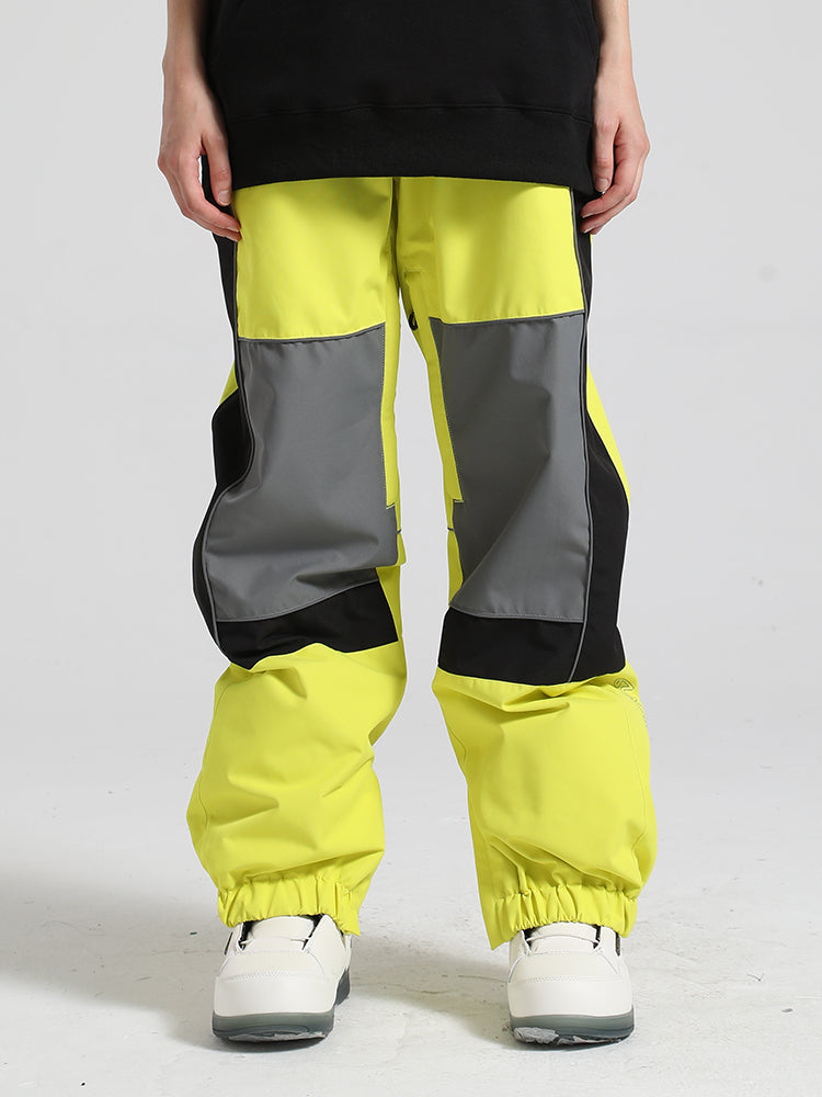 Gsou Snow Men's Colorblock Reflective Ski Pants