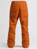 Gsou Snow Pantalon de snowboard et de ski orange imperméable et coupe-vent pour homme