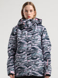 SMN Women's Waterproof Soil Layer Print Colorful Snowboard Jacket
