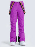 Gsou Snow Pantalon de neige thermique violet pour femme, chaud, imperméable, coupe-vent, pour snowboard