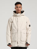 Gsou Snow Men's Solid Large Pocket Cargo Style Ski Jacket