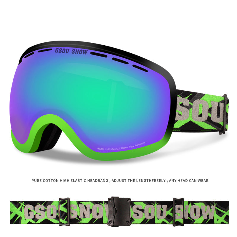 Gsou Snow Adult Ski Goggles Snowmobile Skate Goggles Anti-Fog 100% Uv Protection