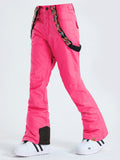 Gsou Snow Damen-Thermo-warme, hohe, wasserdichte und winddichte Snowboard-Skihose in Rosa