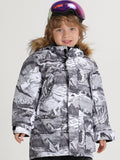 Gsou Snow Kid's Landscape Painting Winter Colorful Snowboard Jacket