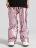 Gsou Snow Men's Pink Dazzling Ski Pants
